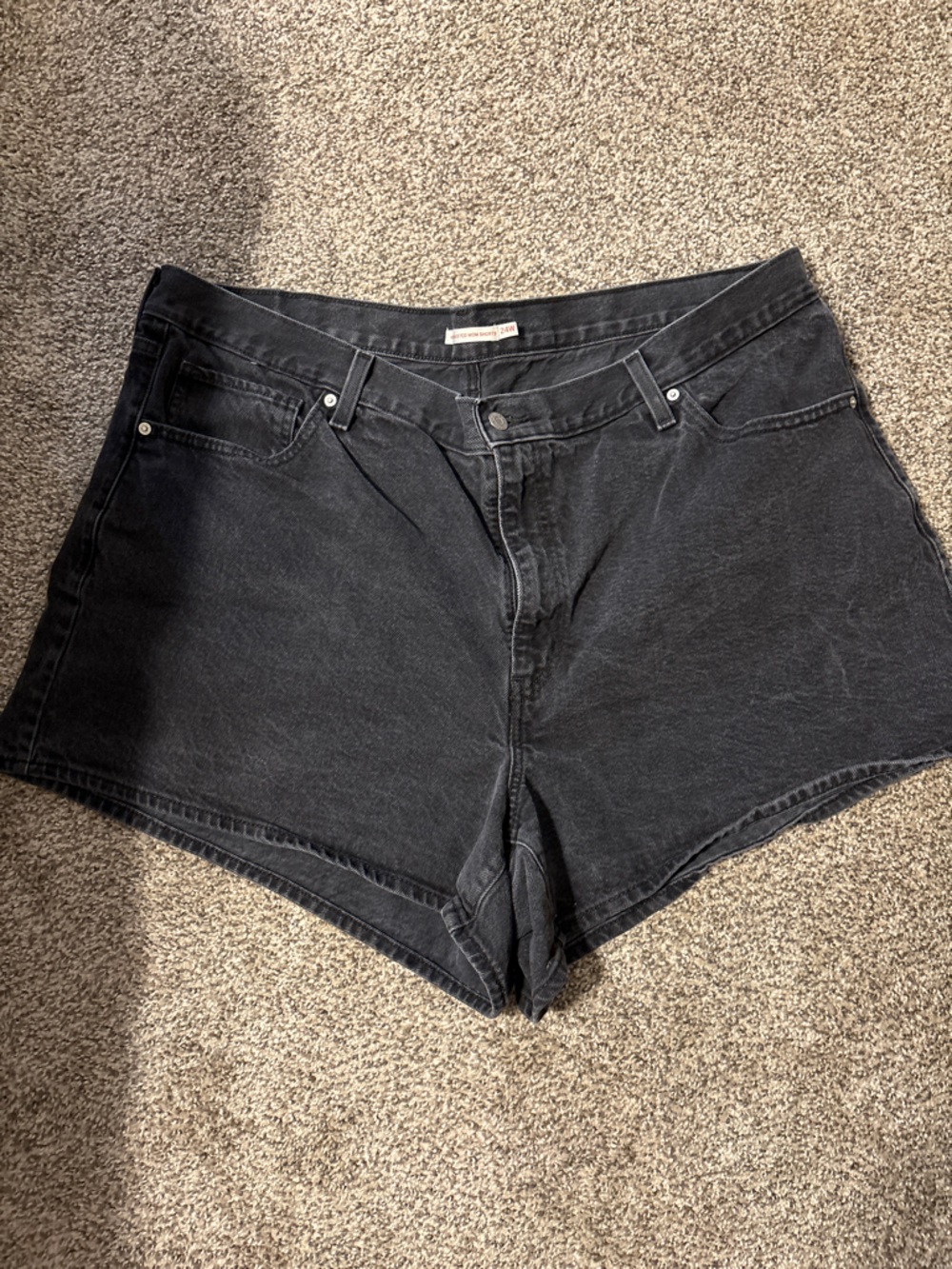 Levi's black denim shorts